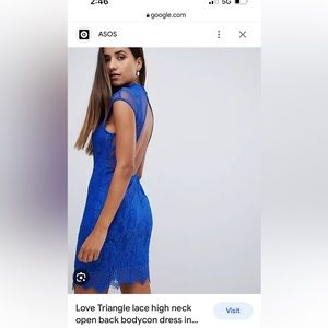 Free People Royal Blue Lace Bodycon Dress Backless